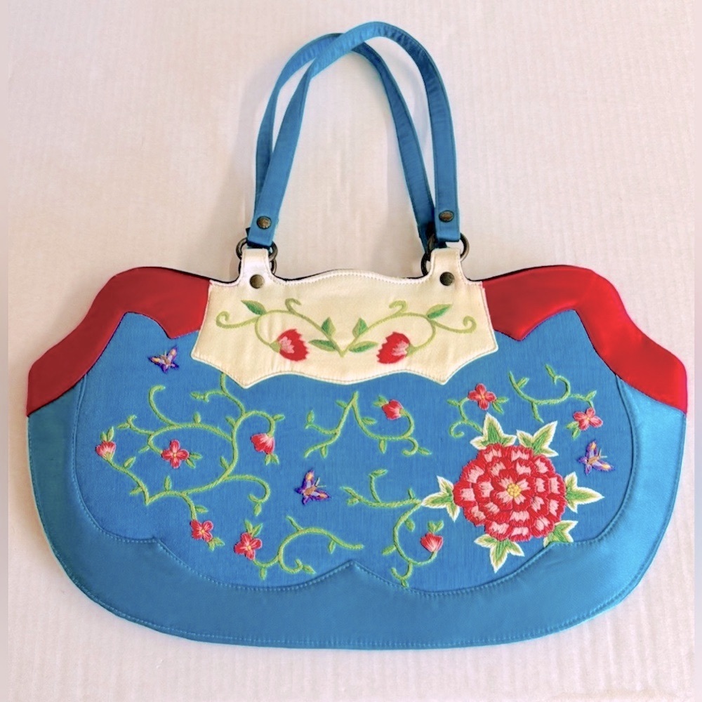 Vtg Dolce Vita- Gorgeous handmade silk embroidered bag with snap closure - Picture 1 of 13